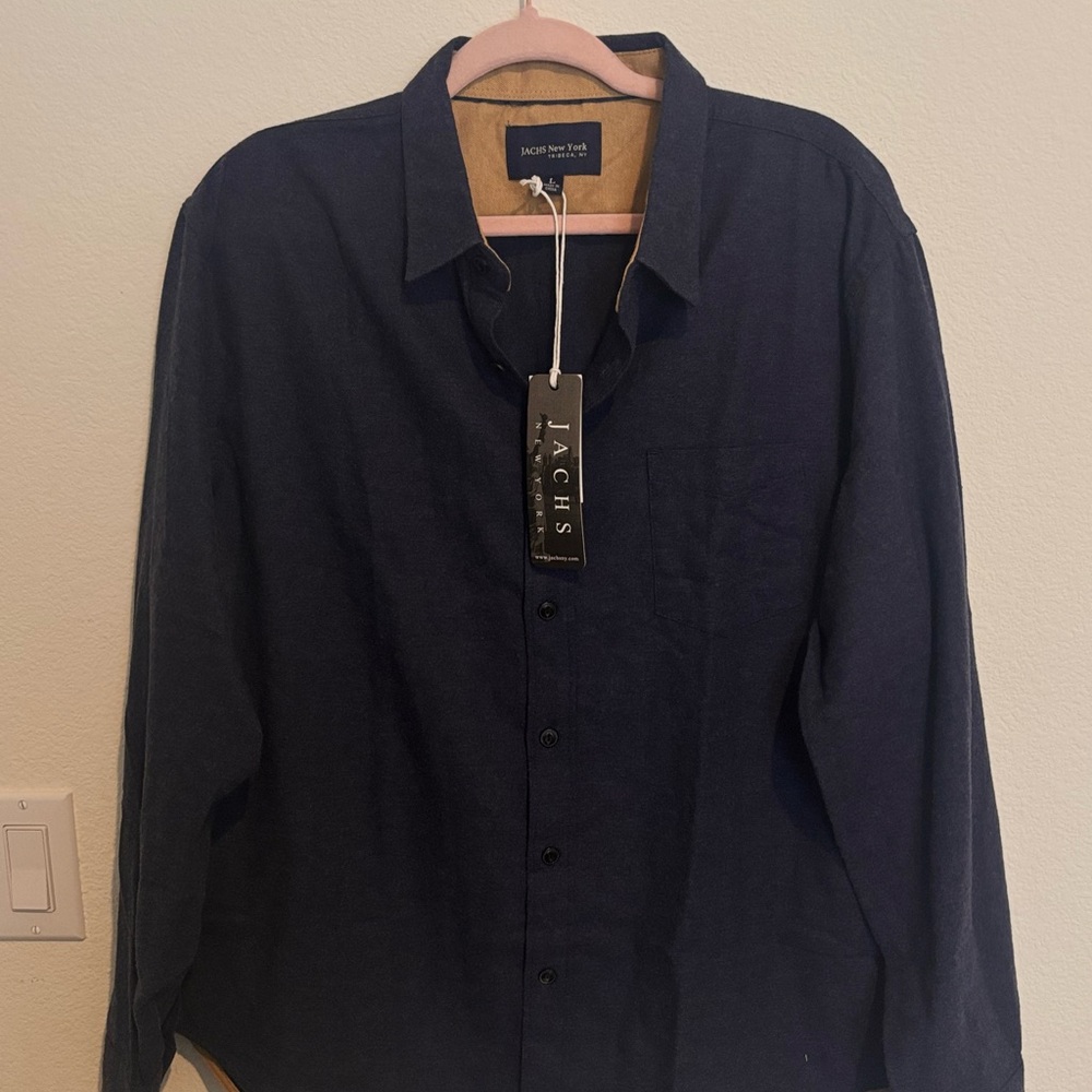 Jachs Blue Casual Button Down Shirt